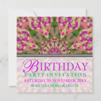 Kaleidoscope Star Birthday Party Invitation