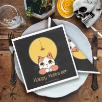 Cute Cat Spider Happy Halloween ID865 Napkins