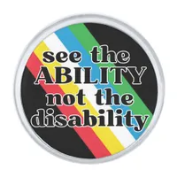 See the Ability Disability Pride Inspirational Silver Finish Lapel Pin