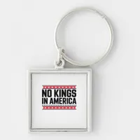 No Kings In America USA Minimal Clean Keychain
