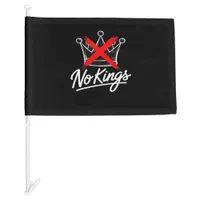 No Kings Simple Crown Artistic Design Car Flag