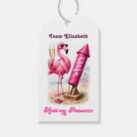 Funny Fireworks Flamingo Beach Bachelorette Gift Tags