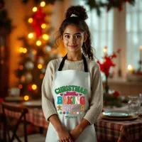 Retro Christmas Baking Crew Kids Apron