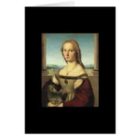Portrait of Young Woman with Unicorn Cards