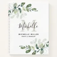 Elegant Eucalyptus Monogram Business Notebook