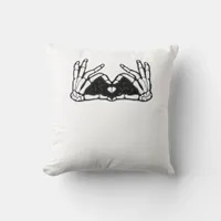 Skeleton Hands The Of A Heart Abstract Form Throw Pillow