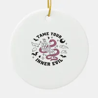 Skeleton Hand Making Heart  Ceramic Ornament