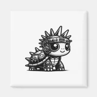Whimsigoth Cyborg Turtle Vintage Art Design Classi Magnet