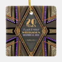 Orange Purple Bohemian Chic 20 Years Anniversary Ceramic Ornament