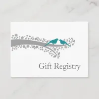 whimsy tree blue lovebirds Gift Registry Cards