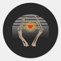 Skeleton Hands Making A Heart Classic Classic Round Sticker