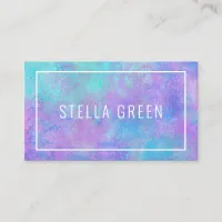 Watercolor Modern Trendy Purple Blue Business Card