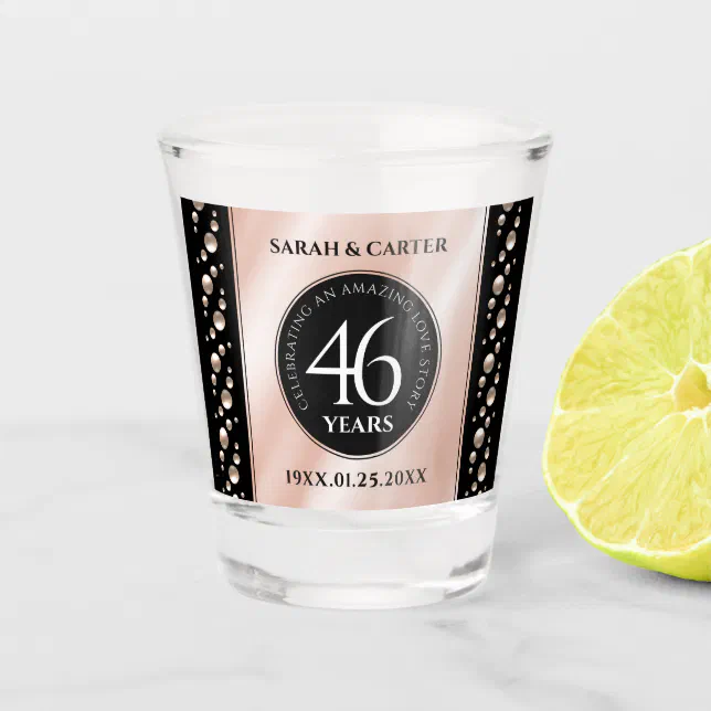 Elegant 46th Pearl Wedding Anniversary Celebration Shot Glass