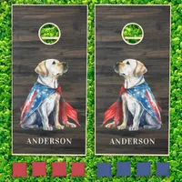 Patriotic Labrador Retriever Dog 4th July Rustic Cornhole Set