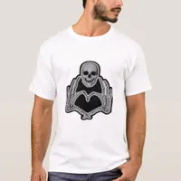 Skeleton Heart Hands Clean Graphic Mood T-Shirt