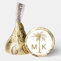 Personalized Tropical Gold Palm Tree Monogram Hershey®'s Kisses®