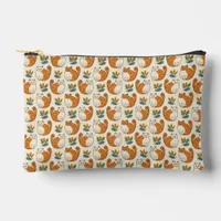 Orange and White Cats Naive Art Style Small Accessory Pouch
