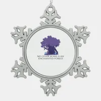 Whimsigoth Ink – Mystical Forests, Moons Magic Cla Snowflake Pewter Christmas Ornament