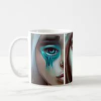 Three Women's Faces AI Generated Art Coffee Mug