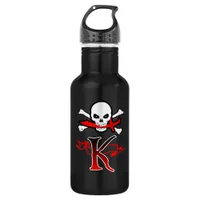 Jolly Roger K Monogram Initial Water Bottle