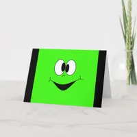 Funny Face Lime Green Birthday Card