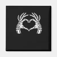 Skeleton Heart Hands Sign Halloween Costume Viral  Magnet