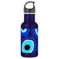 Blue and White Evil Eyes Pattern Stainless Steel Water Bottle