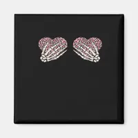 Funny Valentines Day Skeleton Hands Hearts Girl Magnet