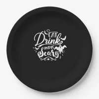 Womens Eat Drink And Be Scary Halloween Modern Paper Plates