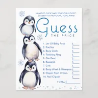 Winter Penguin Baby Shower Game Sheet