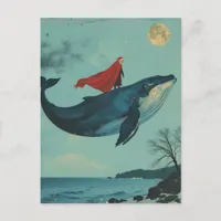 Surreal Santa and the Whale Postcard
