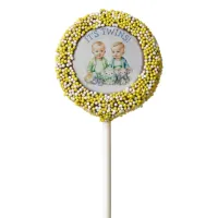 It's Twins! Cute boy twins Baby Shower Treats Chocolate Covered Oreo Pop