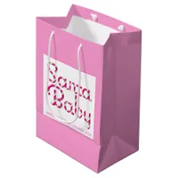 Santa Baby Pink Holiday Baby Shower Gift Bag