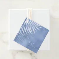Lush Palm Leaf Wedding Windsor Blue ID956 Favor Tags