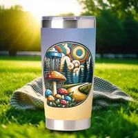 Retro Disc Golf Psychedelic Ai Art Insulated Tumbler