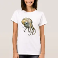 Funny Squid Line Art T-Shirt