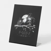 F-Caw-F Crow Halloween Witch F-Caw-F Pedestal Sign