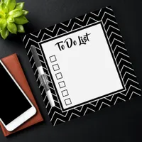 Black and White Chevron To Do List Checklist Dry Erase Board