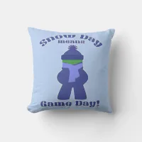 Snow Day Gamer Winter Cold Meeple Fun Joy Throw Pillow