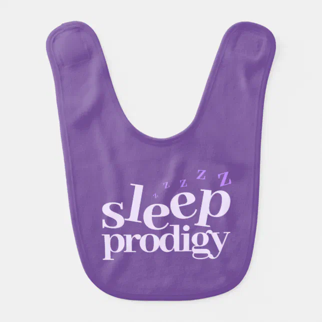 Cute Sleep Prodigy Word Art Baby Bib