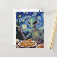 Alien Eating Perogies Postcard