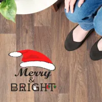 Christmas Red Santa Hat Merry and Bright 12" x 12" Floor Decals