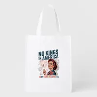 No Kings In America Just Famulous Queens Pride Mon Grocery Bag