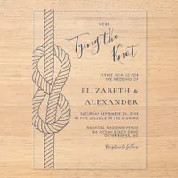 Tying The Knot Rope Nautical Wedding Acrylic Invitations