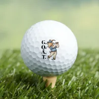 Funny Goat Golfer Swinging Club Golf Balls