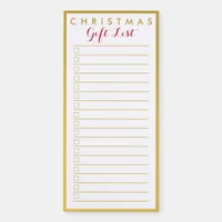 Christmas Gift List Elegant Gold Foil Border  Magnetic Notepad