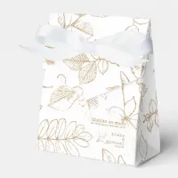 Golden Leaf Pattern Wedding ID655 Favor Boxes