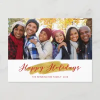 Happy Holidays Gold Foil Swash Holiday Photo