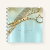 Sheen and Shears Hair Stylist Gold/Teal ID814 Notebook