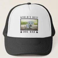 World's Best Dog Dad Paw Prints Pet Photo Trucker Hat